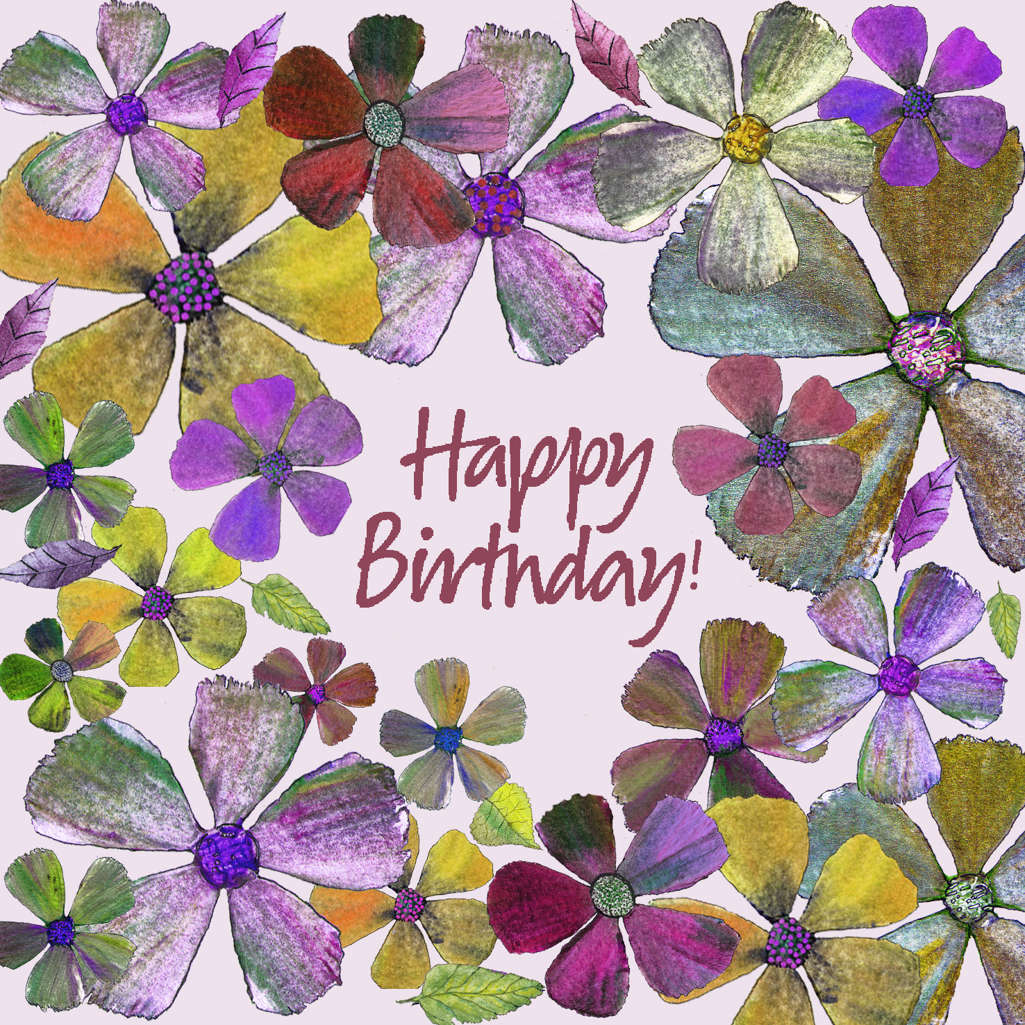 1834 Birthday Flowers purple - Tatty Co.